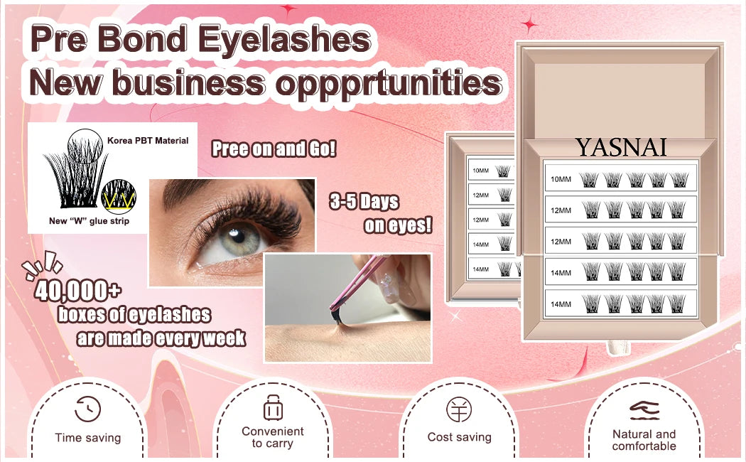 Natural Reusable Strong Self Adhesive Clusters Eyelashes
