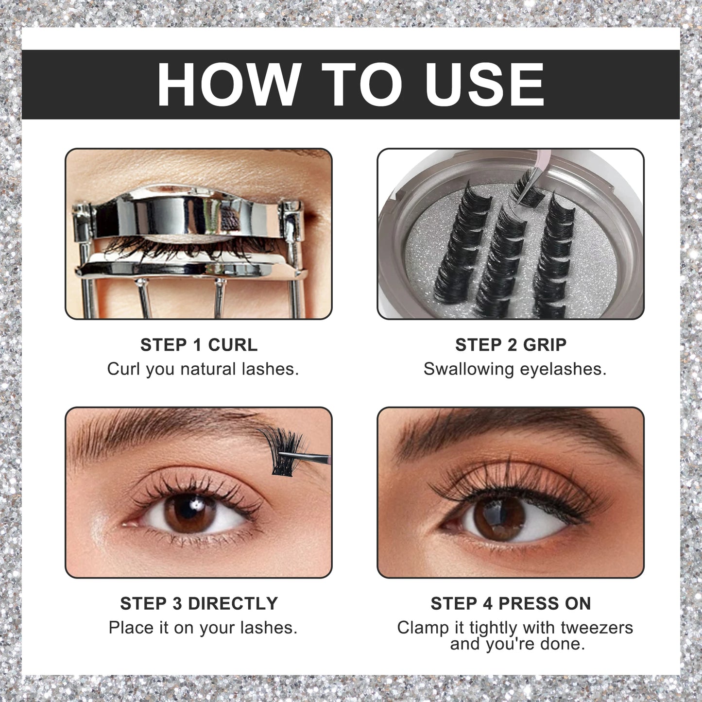 To Apply And Carry With Mirror Pre Cut Cluster Fluffy Individual No Glue Cluster Eyelashes