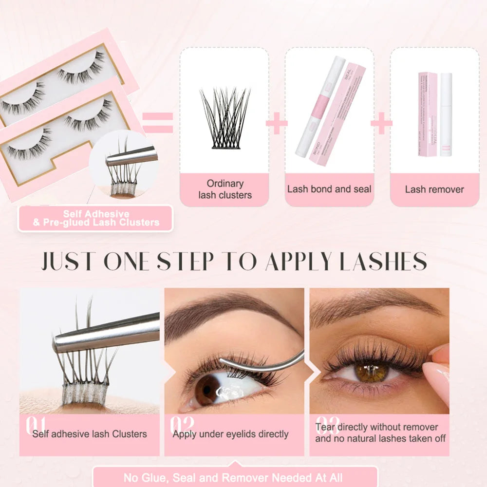 Press On Cluster Lash No Glue Needed Diy Lash