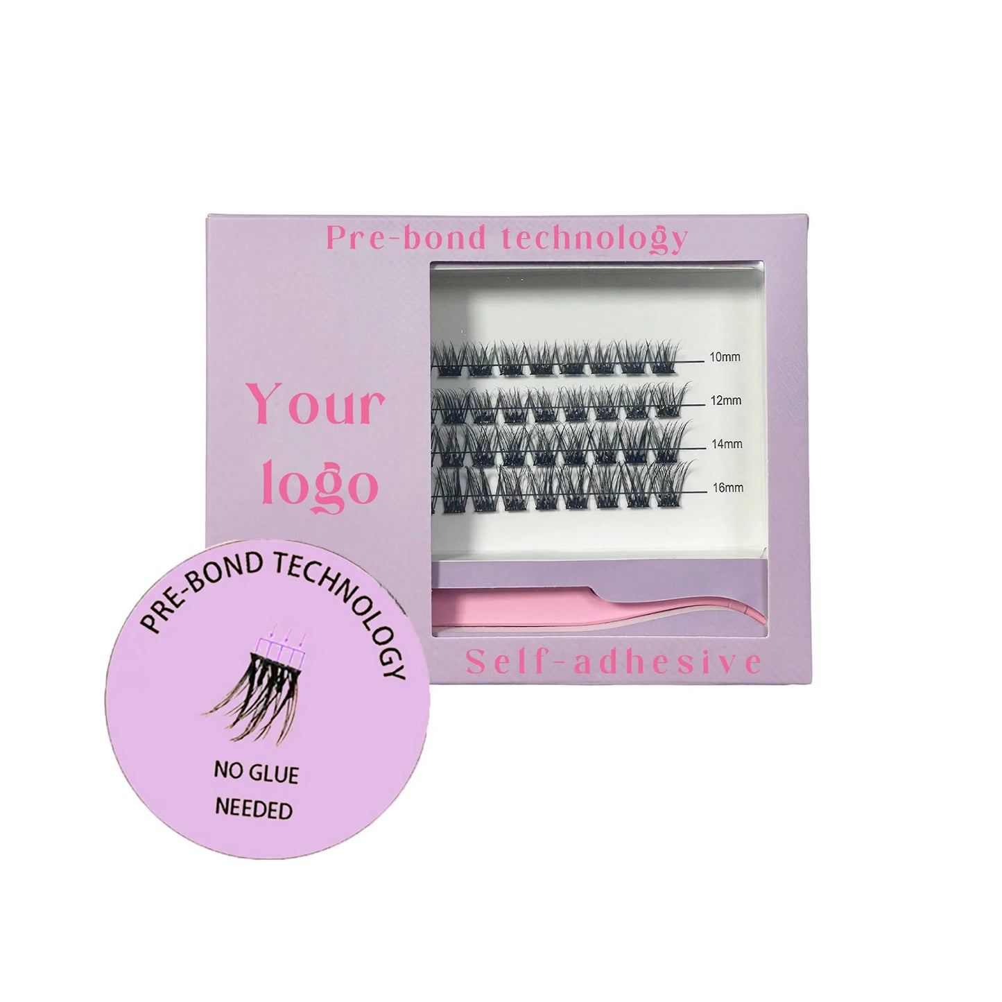 No glue needed lashes kit with tweezers