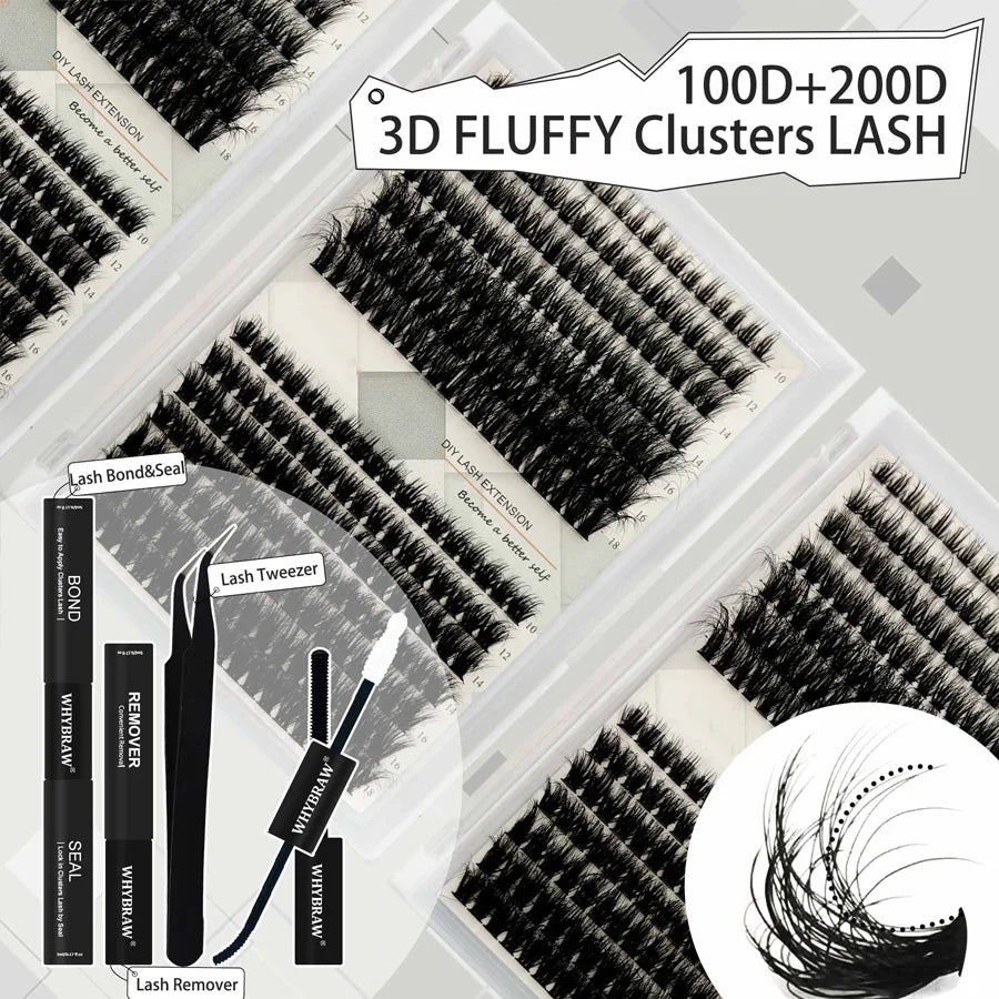 10-18mm CurlyFluffy Thick Eyelash Extension Kit
