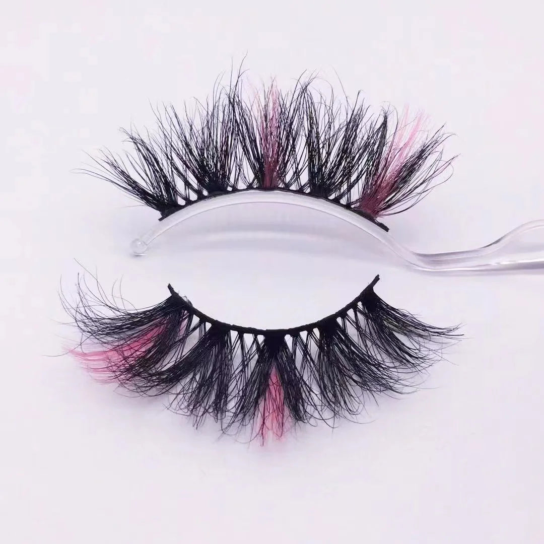 Colored Crossed Mink Strip Eyelash