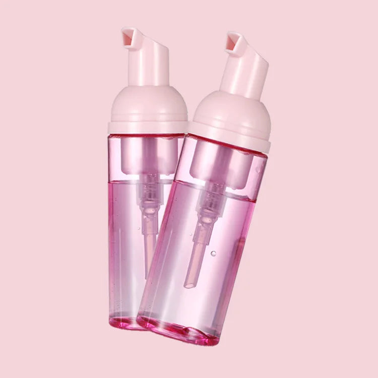 Set Pink Lash Foam Shampoo Brush