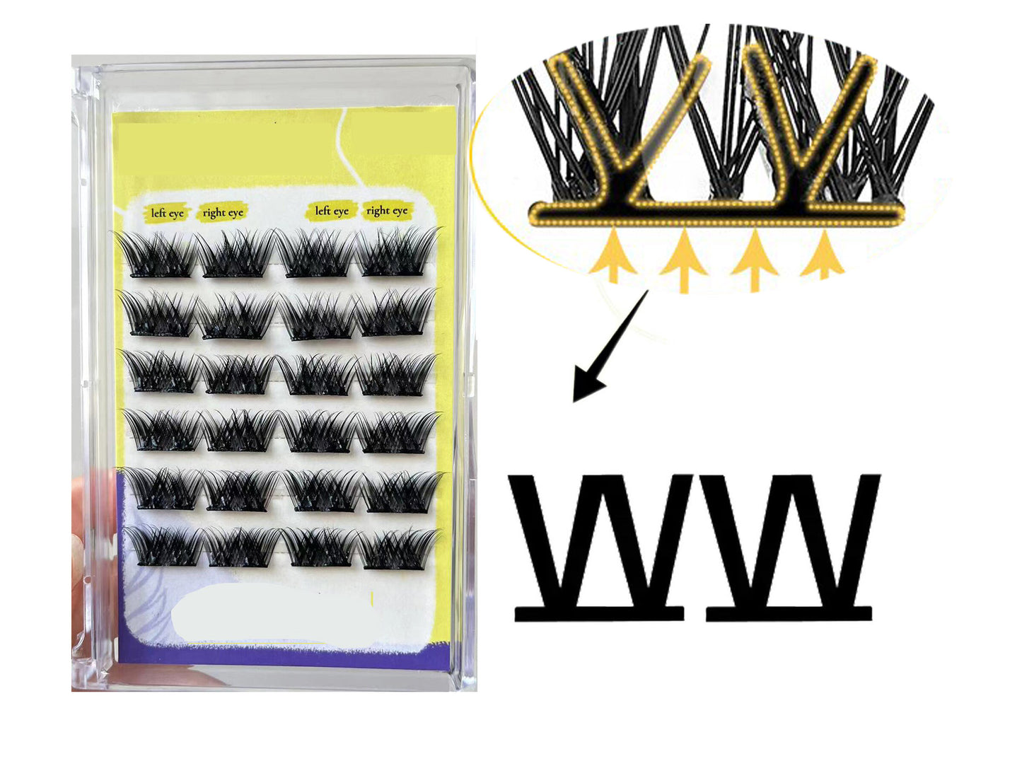 ReusableCat Half Eye Pre-cut Press-on False Eyelash Clusters Kit
