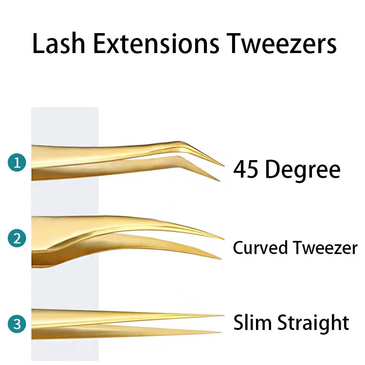 Stainless 45 Degree Curved Tweezers