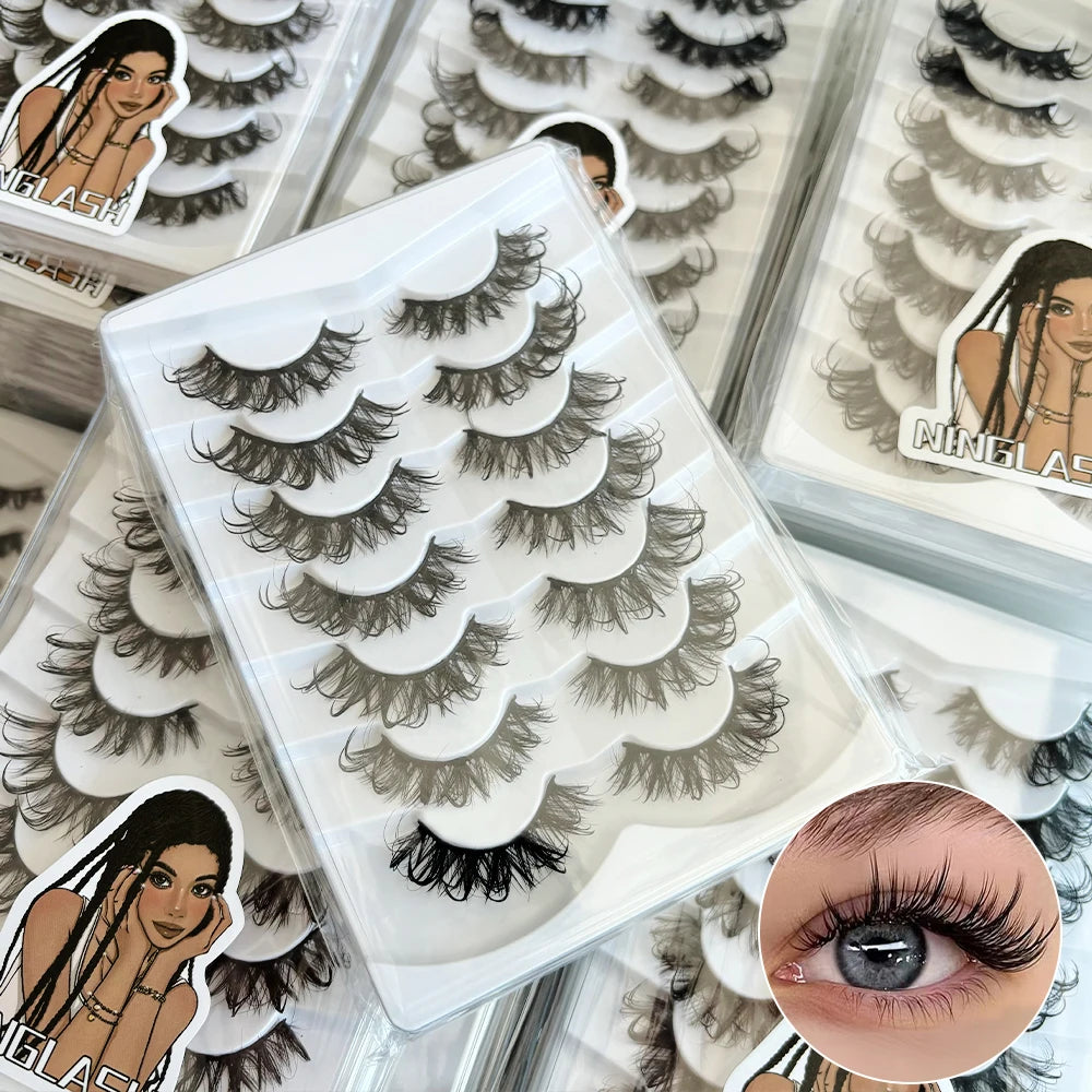 7 Pairs Wet Look Strip Eyelashes