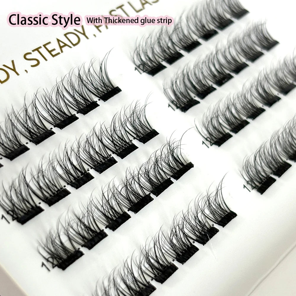 Fluffy Press on Self Adhesive Lashes. Cluster
