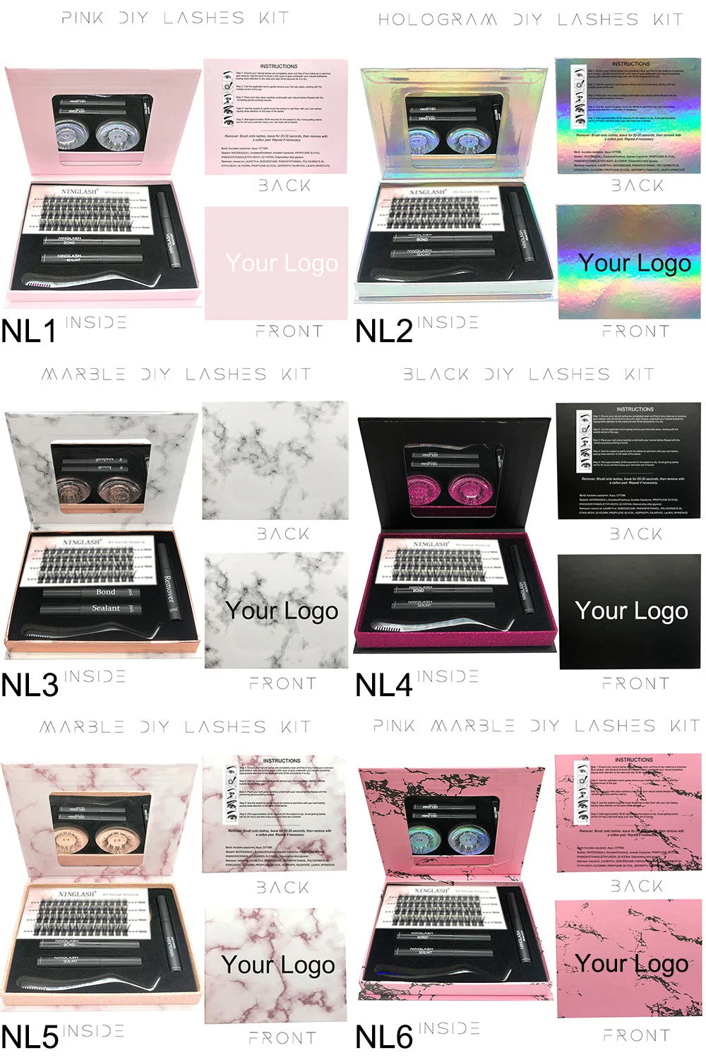 Fan Cluster Eyelashes DIY Lash Extension Kit Pre Cut Eyelash
