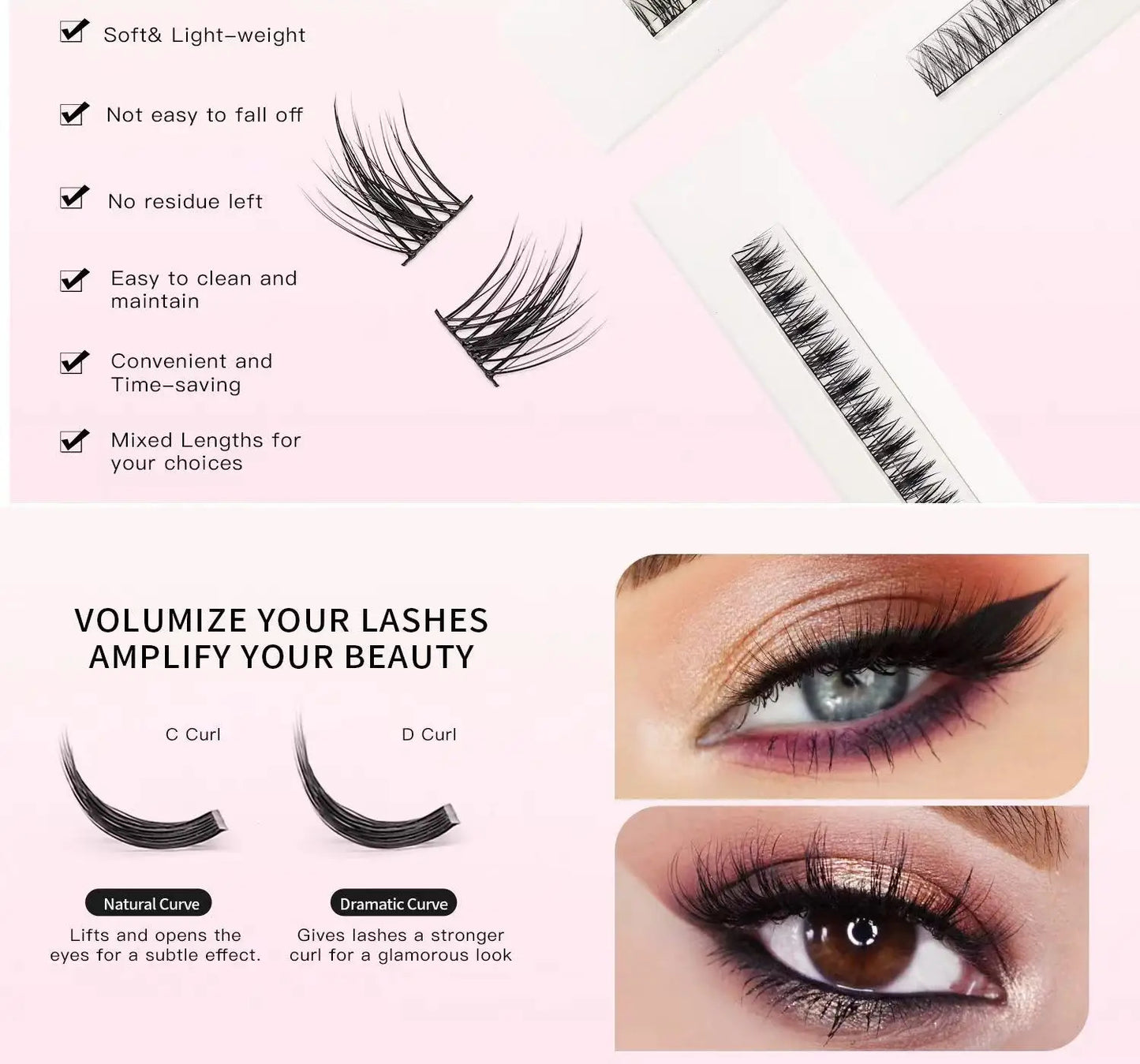 DIY Lash Ribbon pre cut cluster ribbon eyelash extension lashes kit