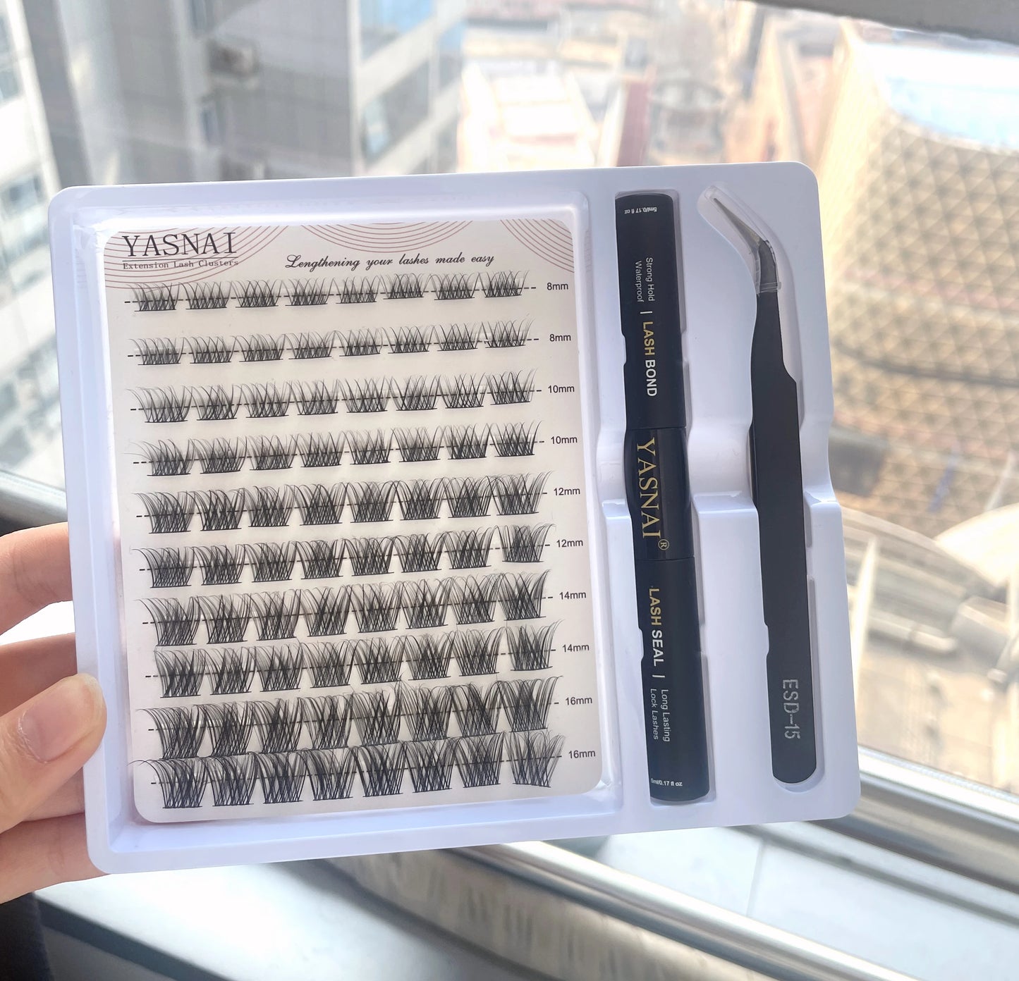 pre-cut Segmented eyelash kit seal bond and tweezers lashes cluster