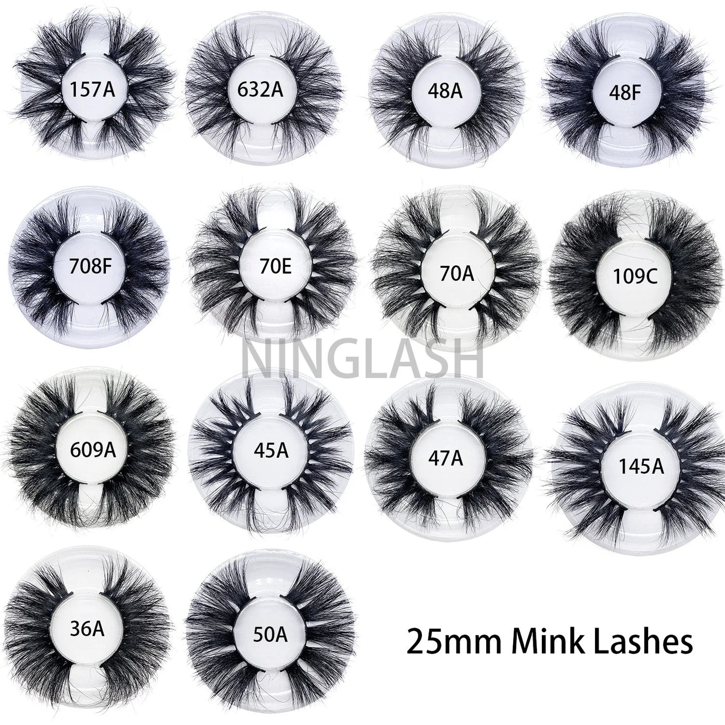 100% Mink Eyelashes 25mm Lashes