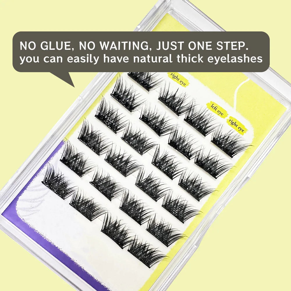 ReusableCat Half Eye Pre-cut Press-on False Eyelash Clusters Kit