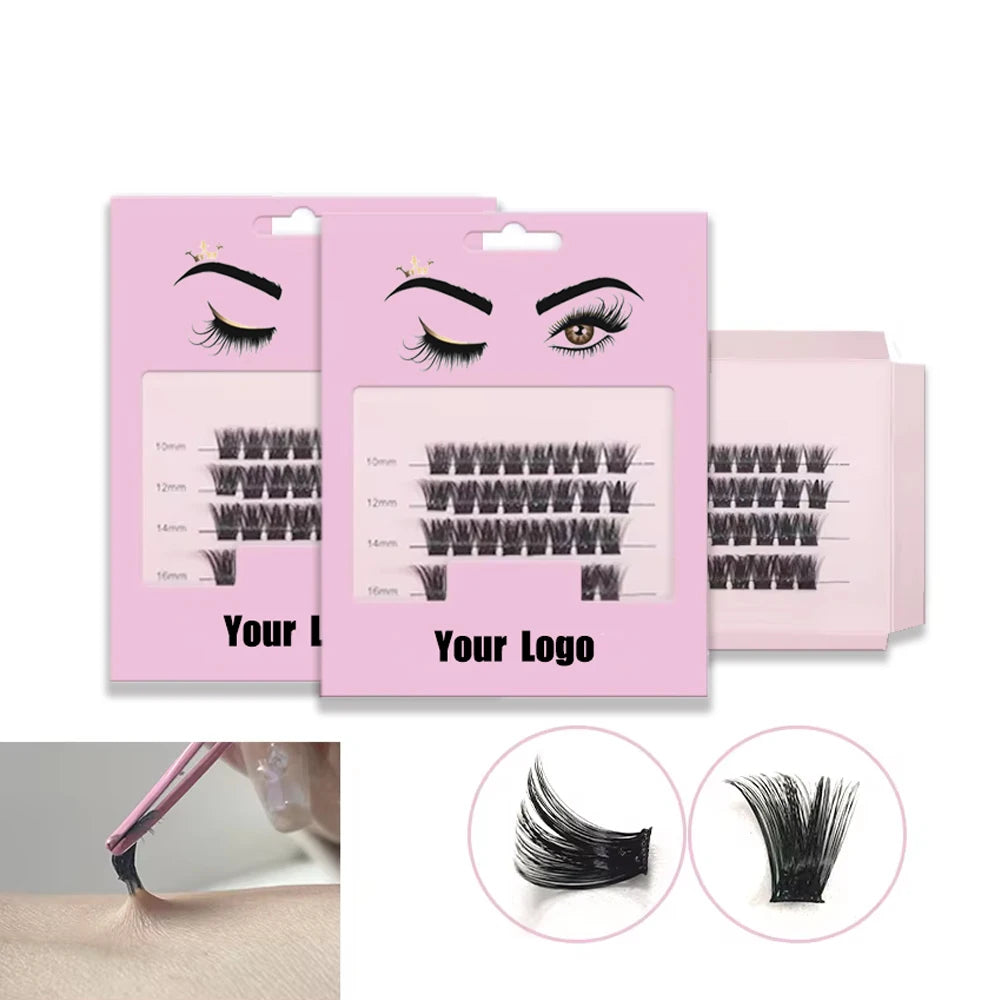With Tweezer Reusable Pre-bond Glueless Mega Cluster Lashes Kit