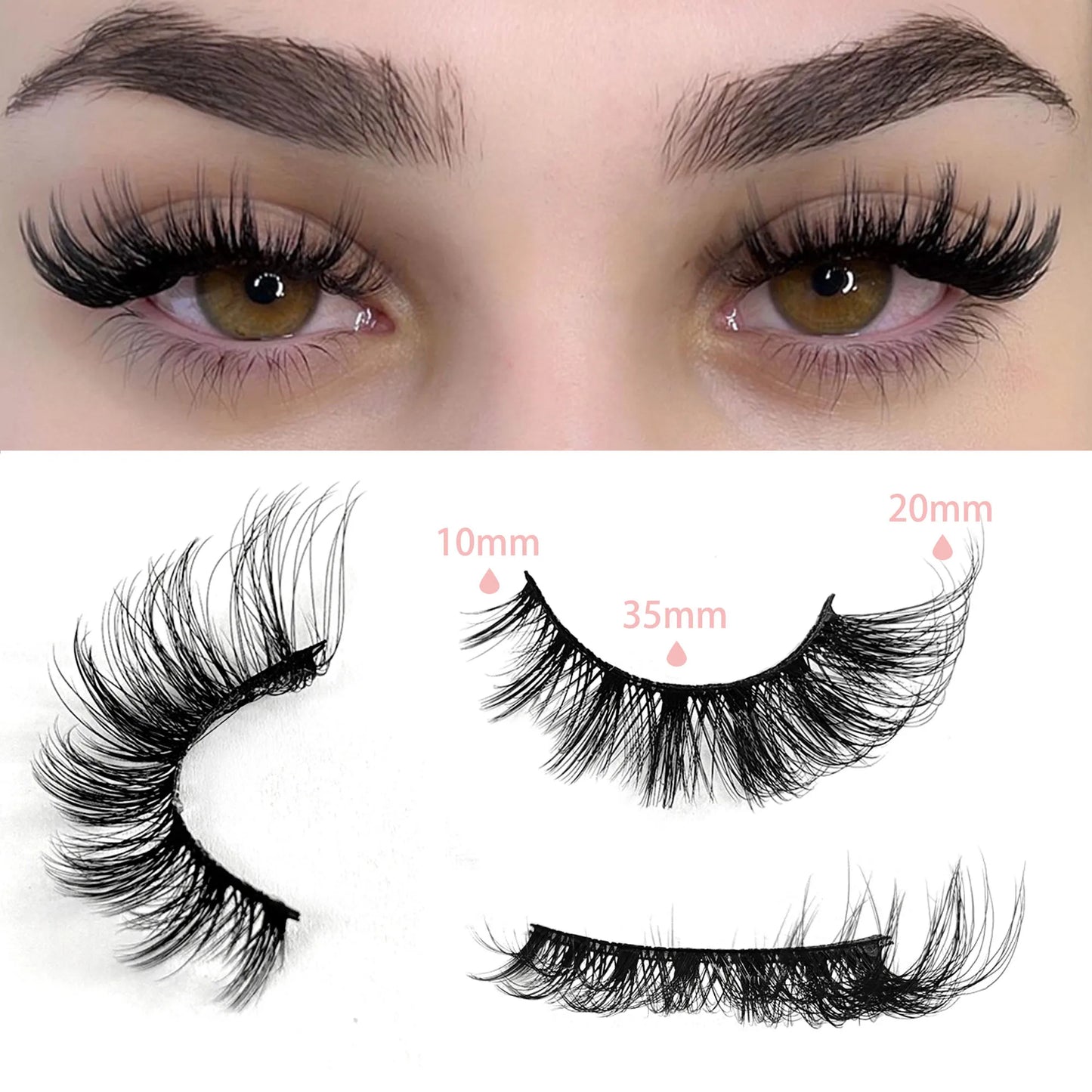 7 Pairs Pack 9D Cat Eye Lashes False Eyelashes