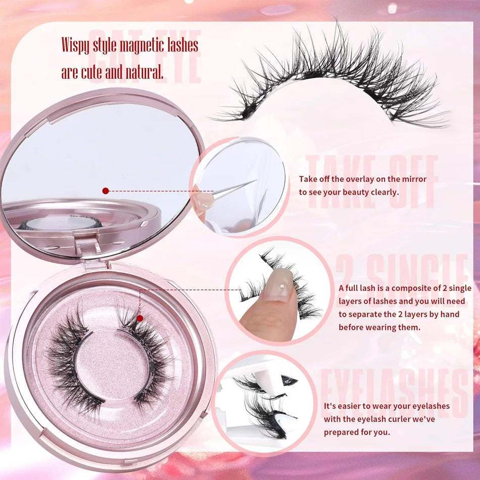 Natural No Glue Needed Reusable Magnetic Eyelashes