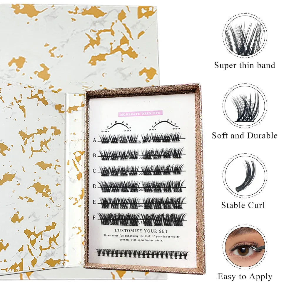DIY Cluster 3D Soft Cluster Lashes Extensions Kit Segment Eyelash Extension Set
