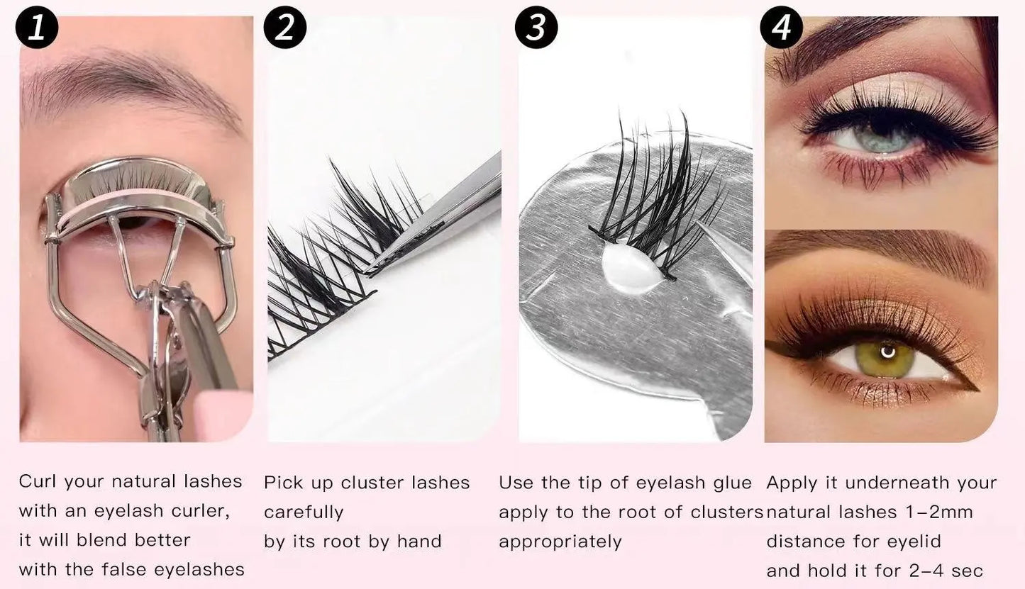 DIY Lash Ribbon pre cut cluster ribbon eyelash extension lashes kit