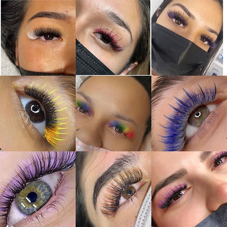 Soft Colored 14-16mm Mixed 8 Colors colored lashes