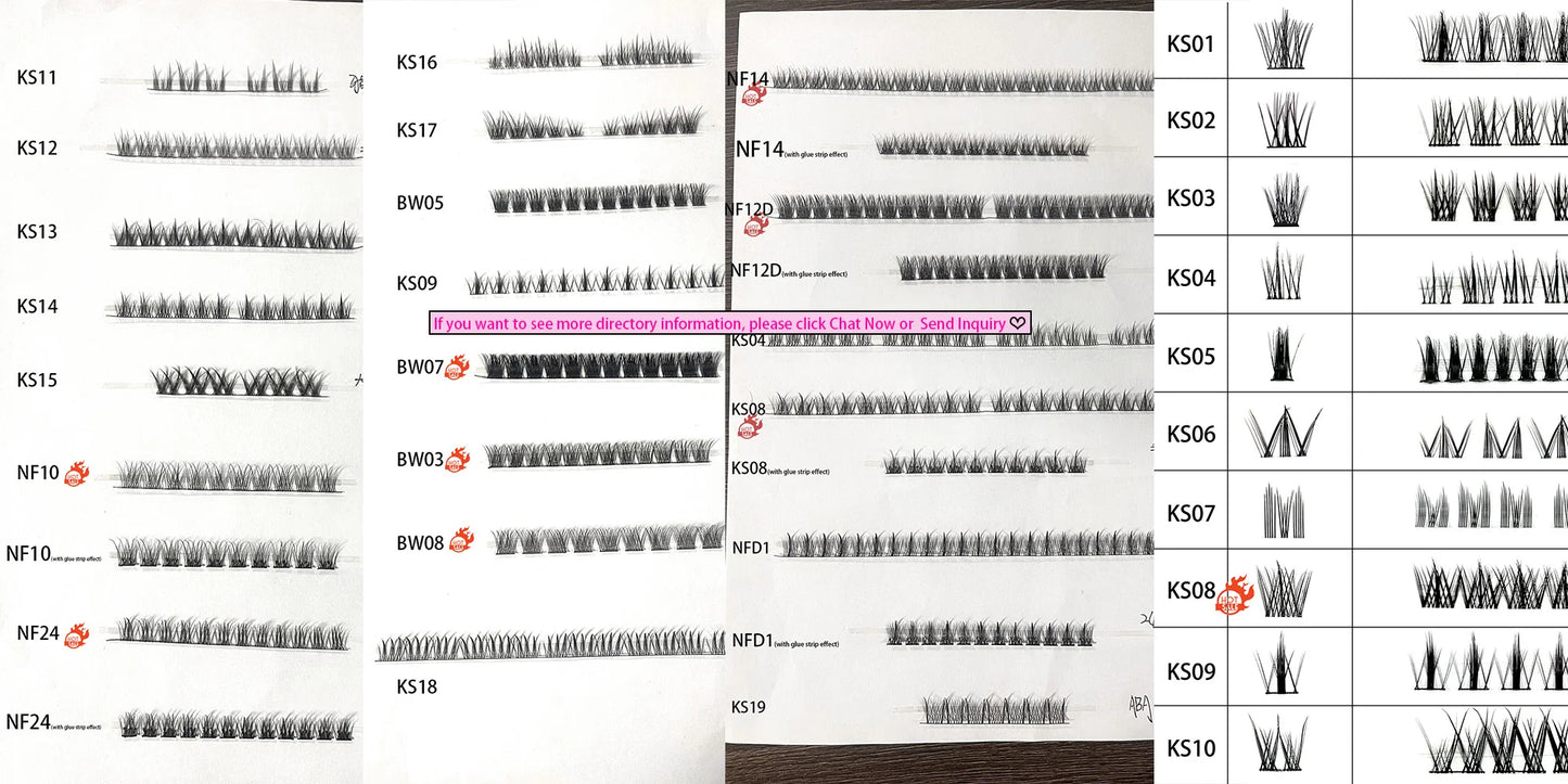 Fluffy Press on Self Adhesive Lashes. Cluster