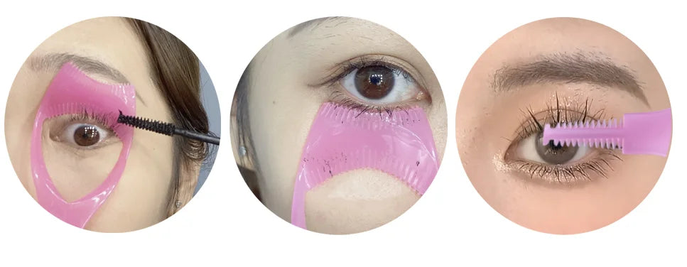 3 In 1 Mascara And Eyeshadow Shield Applicator Guard Applicator Comb