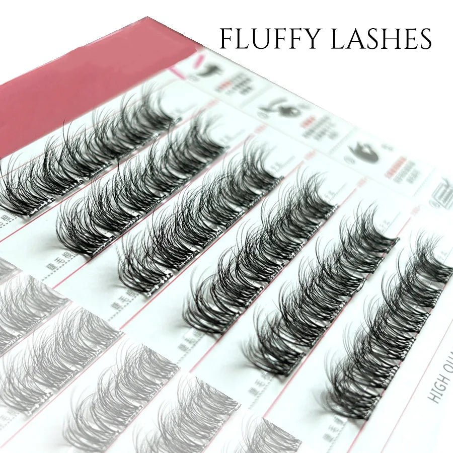 With Tweezer Reusable Pre-bond Glueless Mega Cluster Lashes Kit