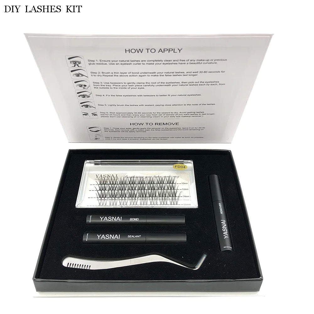 Fan Cluster Eyelashes DIY Lash Extension Kit Pre Cut Eyelash