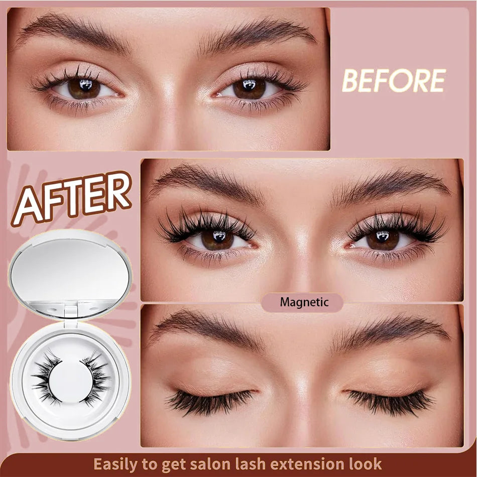 Natural No Glue Needed Reusable Magnetic Eyelashes