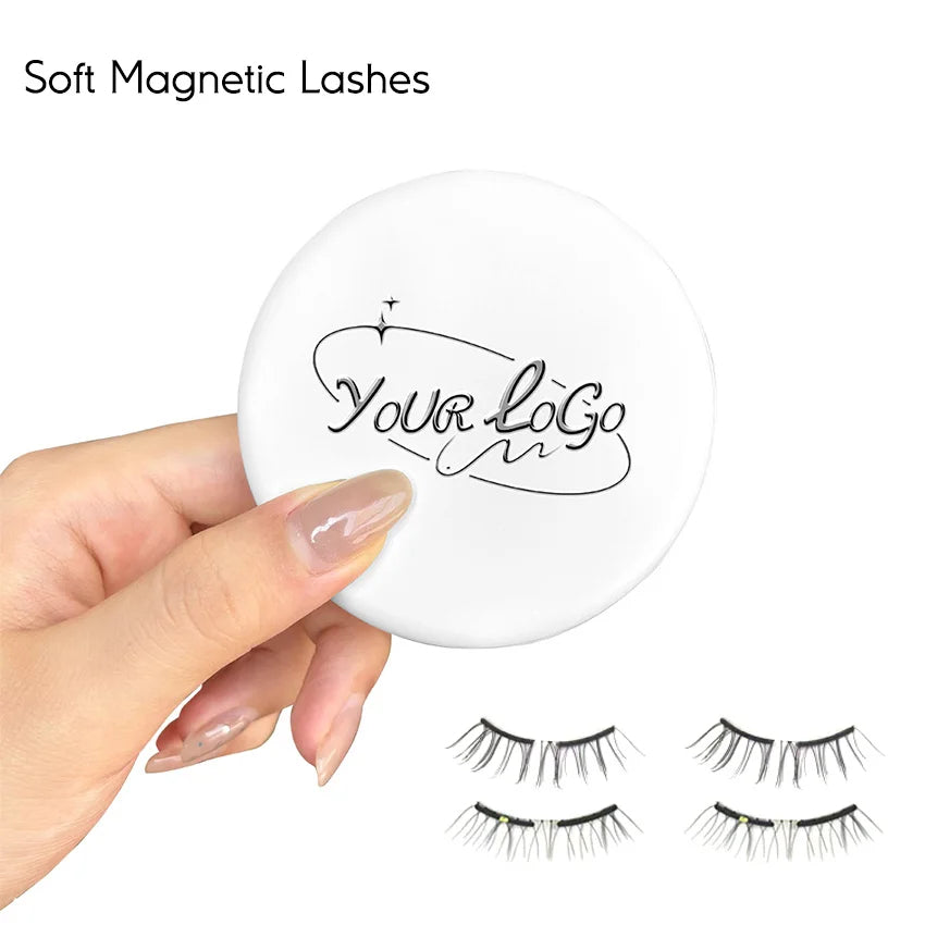 Soft magnetic eyelashes with pink box