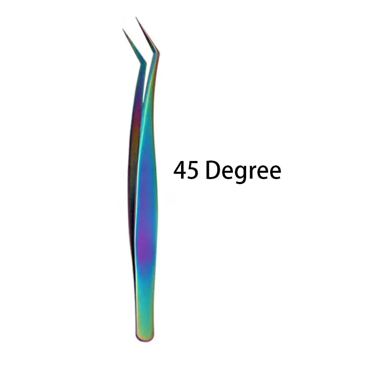 Stainless 45 Degree Curved Tweezers