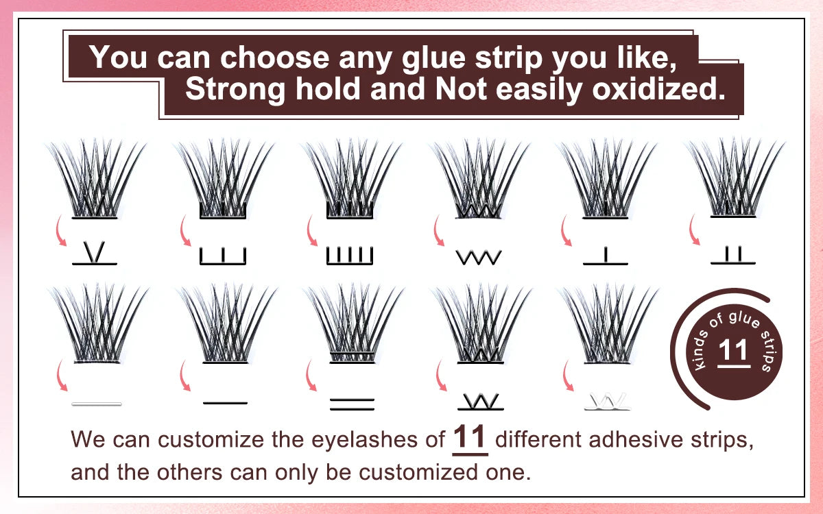 With Tweezer Reusable Pre-bond Glueless Mega Cluster Lashes Kit