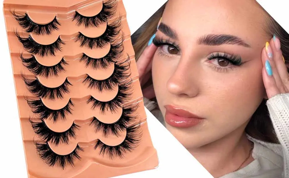 7 Pairs Pack 9D Cat Eye Lashes False Eyelashes