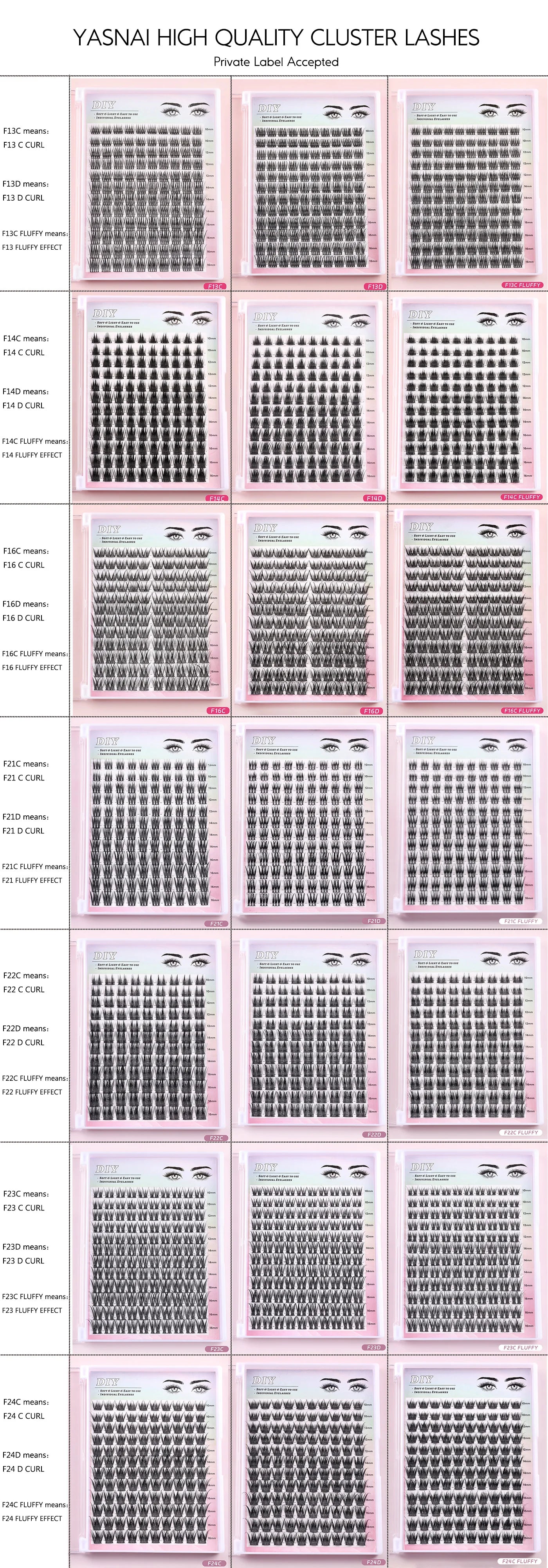 10-18mm CurlyFluffy Thick Eyelash Extension Kit