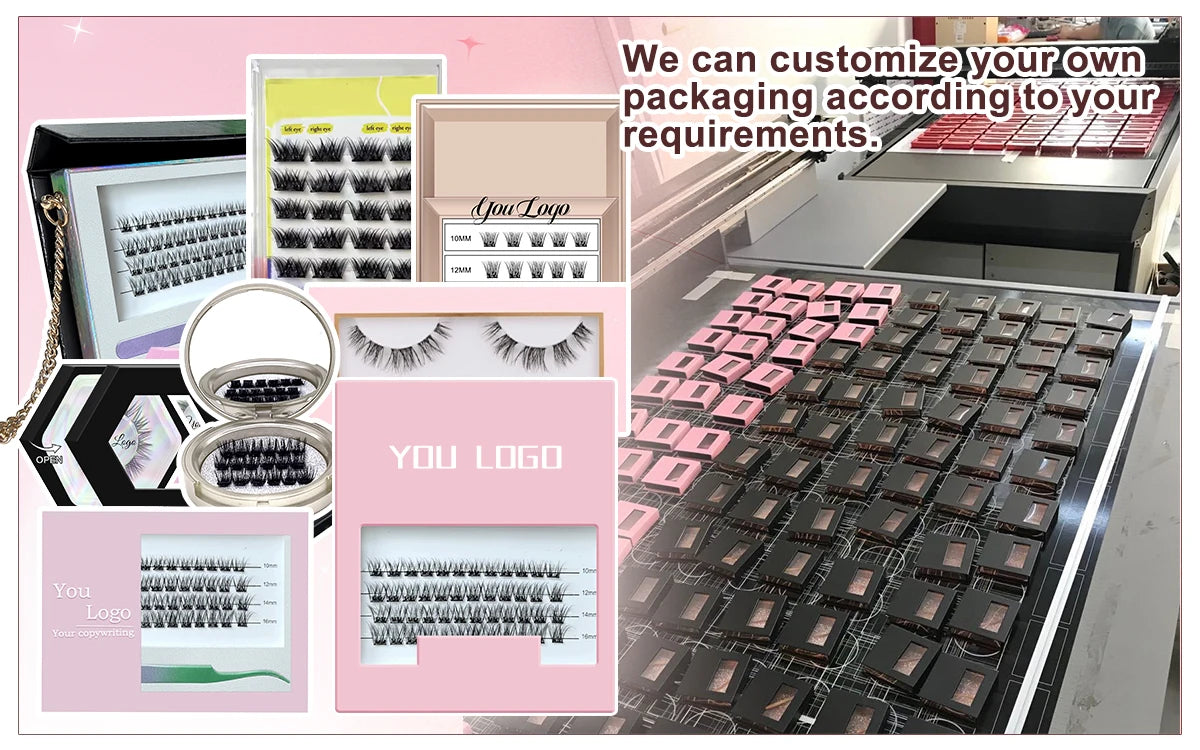 With Tweezer Reusable Pre-bond Glueless Mega Cluster Lashes Kit