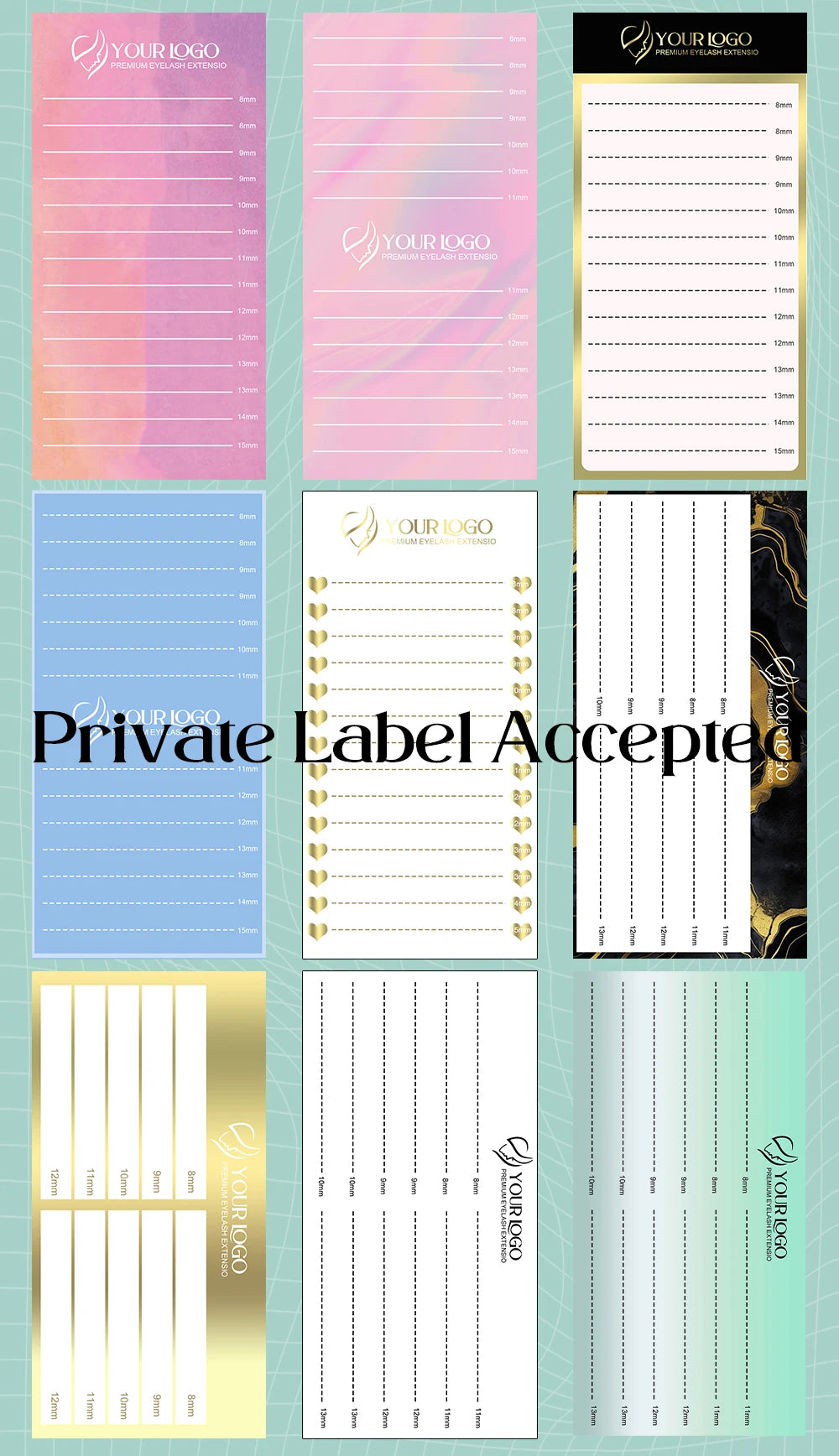 4 Rows Mini Brown Lash Extensions Tray