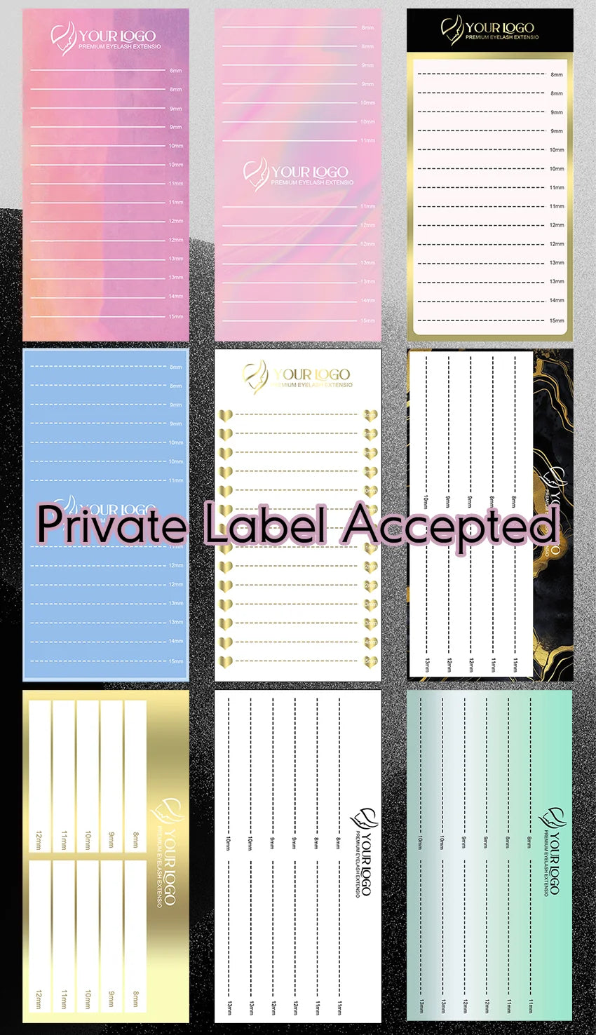 Black Cashmere Lash Extensions Trays