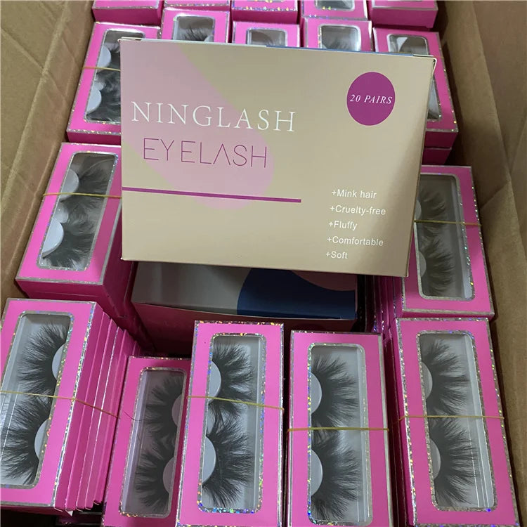 10 Pairs Lashes Set 25mm Soft Mink Hair Lashes With Square