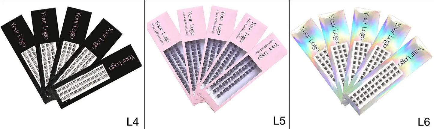 three rows ribbon eyelash extension diy soft lashes