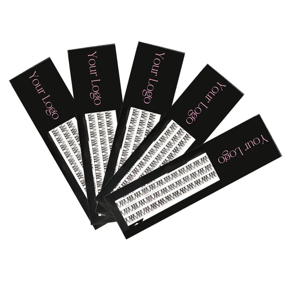 3 Rows Diy Ribbon Lashes Pink Eyelash Box at Home Cluster Lash Extensions Private Label Lash Trays Wholesale