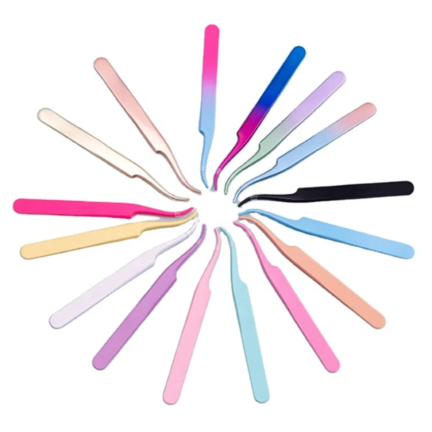 Fiber lash tweezers stainless
