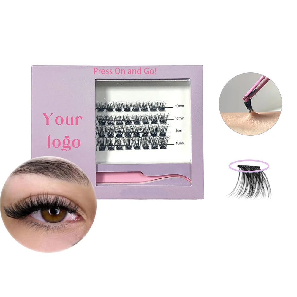 No glue needed lashes kit with tweezers