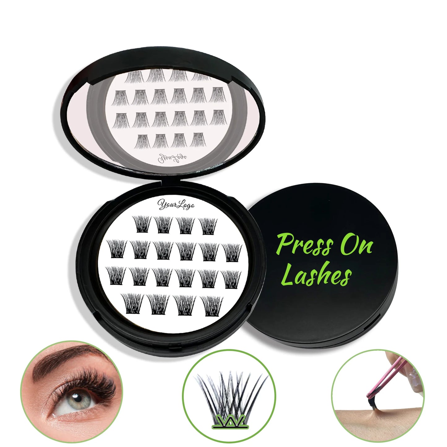 Pre-Glued Cluster Eye Lashes Extensions Natural Press-on Lashes Pre Glued Lash
