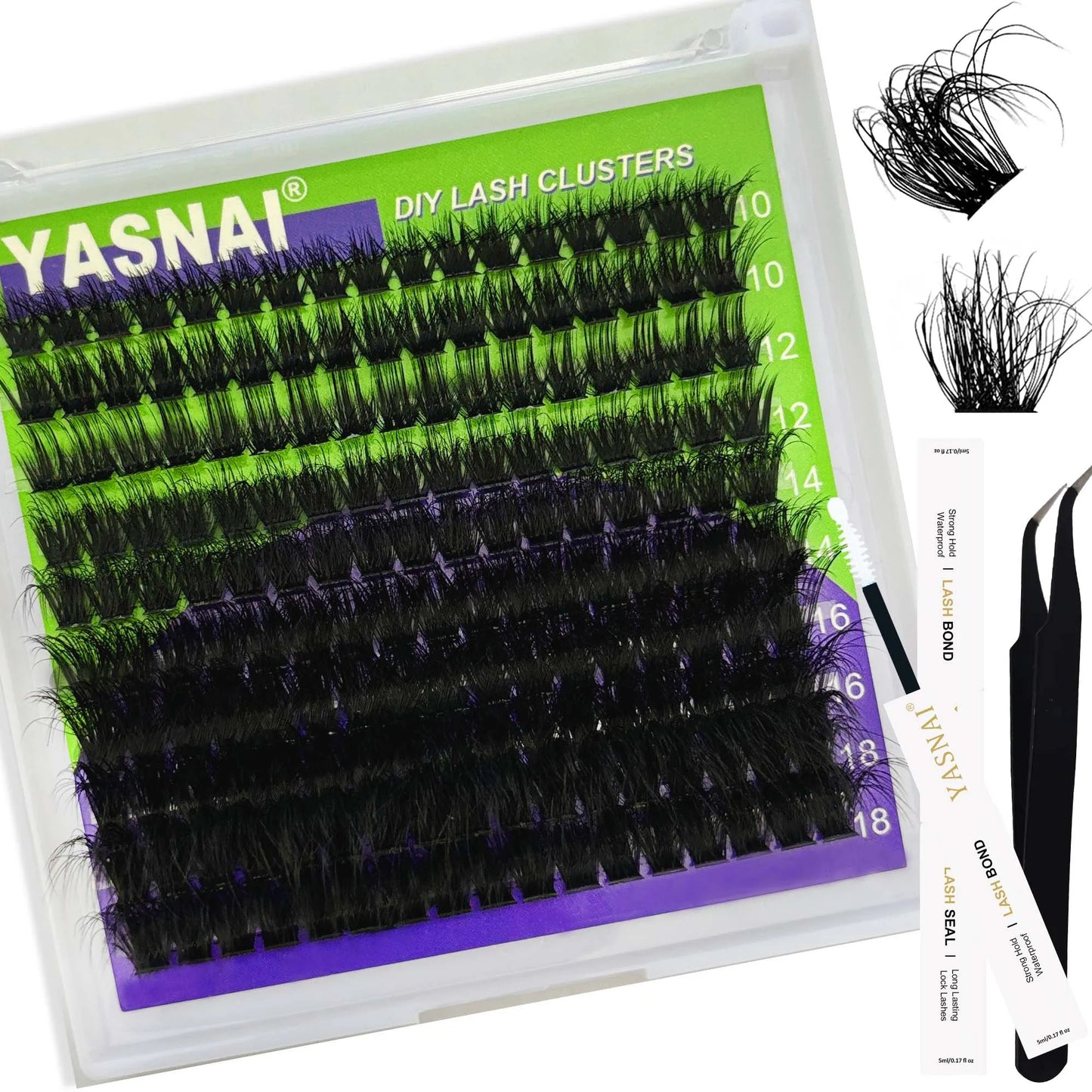200D Volume Eyelash 14-20mm Wispy Individual Lashes D Curl Eyelash Fluffy Thick Cluster