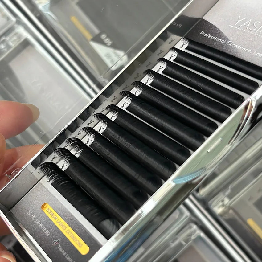 6-25Mm Custom Dark Matte Black Cashmere Lash Extensions Trays