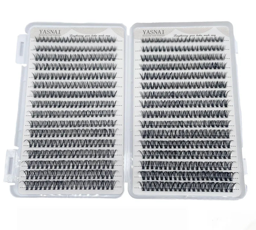 30D 40D Packaging Custom DIY Cluster Lashes Natural Long 640pcs Lash Clusters High Cost Performance Eyelash Extension Kit