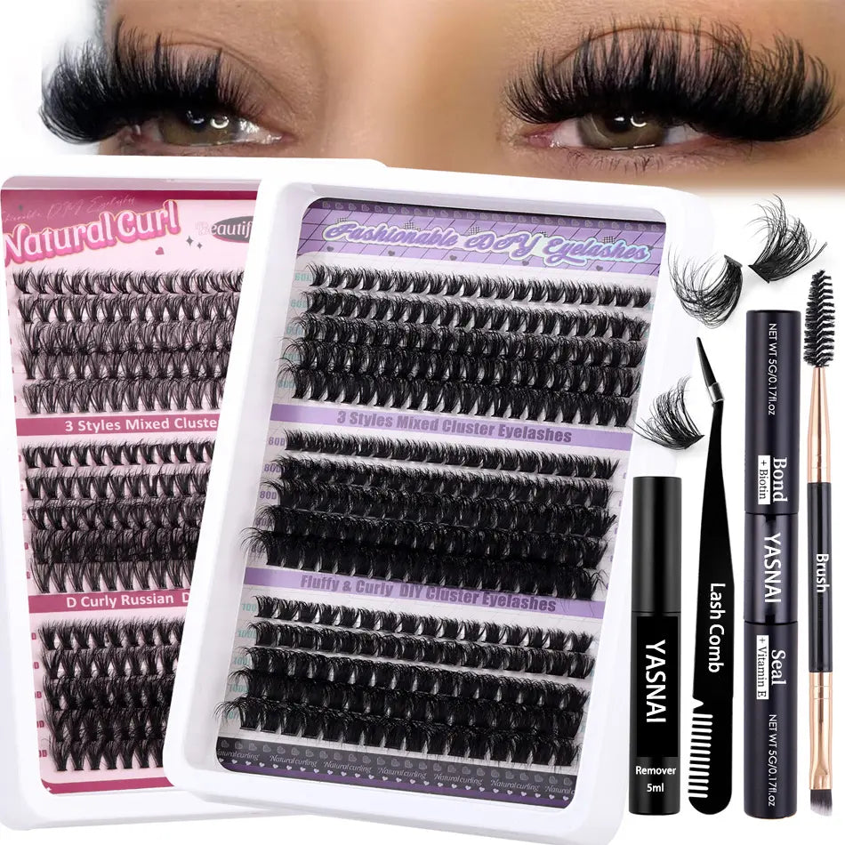 100D Super Thick and Soft Fluffy Lash Clusters Tray 12-20mm Cluster Lashes Kit Bulk Fluffy