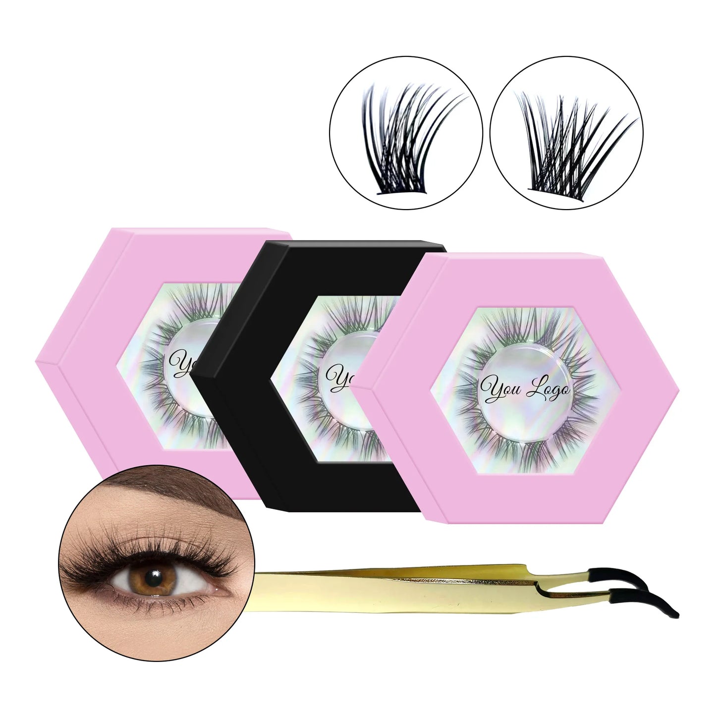 Segment Individual Cluster Lashes Customizable