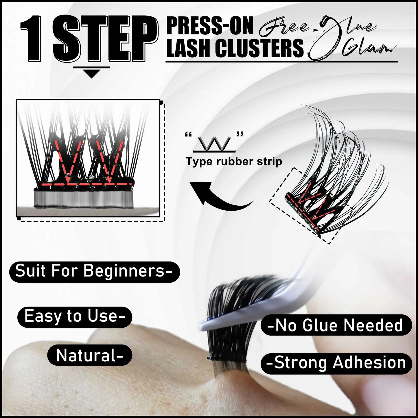No Glue Needed Press on Lashes