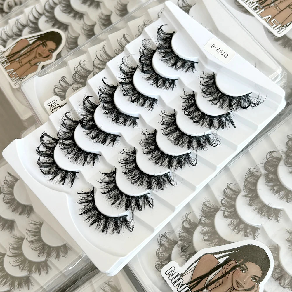 7 Pairs Wet Look Strip Eyelashes