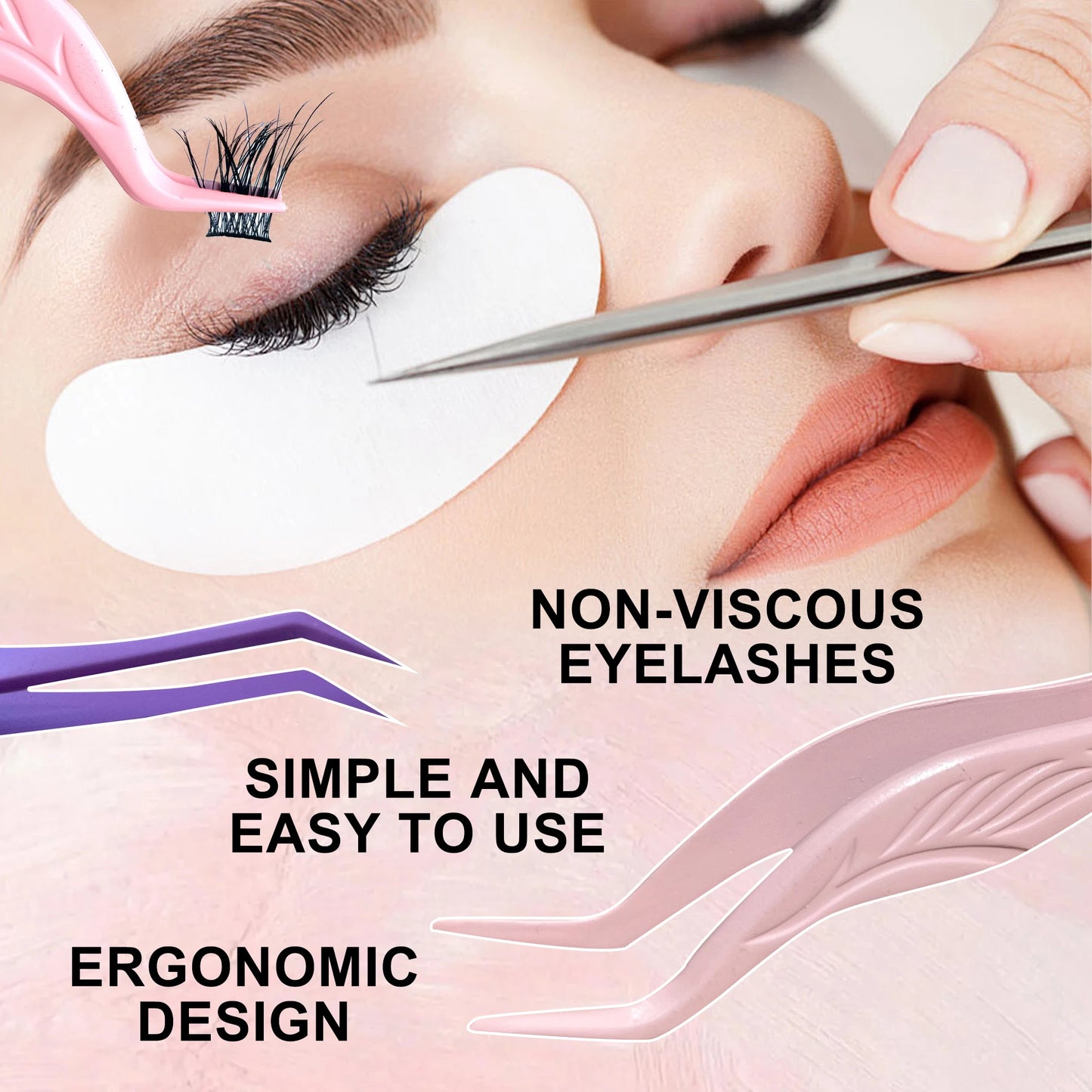 stainless steel eyelash extension tweezers