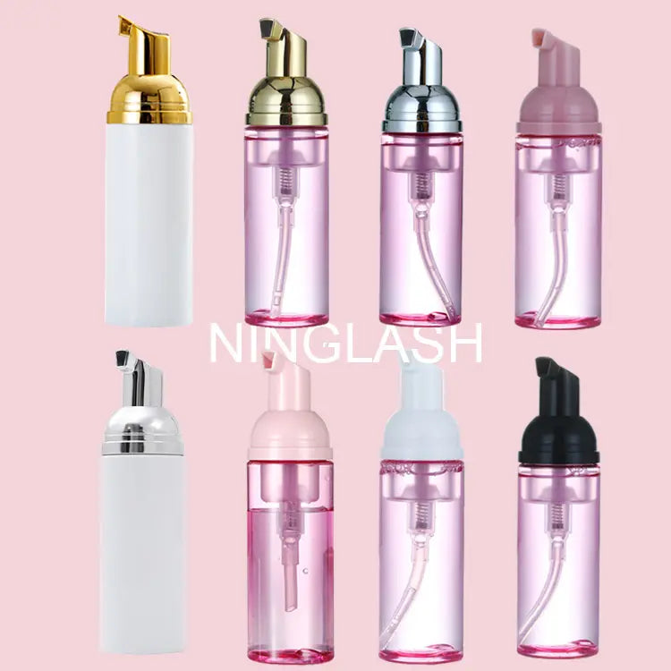 Bubble Lash Extension Shampoo Private Label Lash Shampoo Set Pink Lash Foam Shampoo Brush